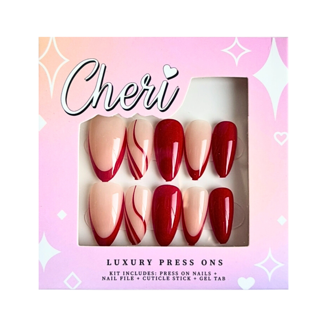 Crimson Press On Nail Kit