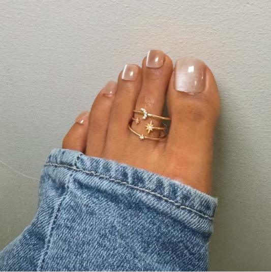 Champagne Toe Press On Nail Kit