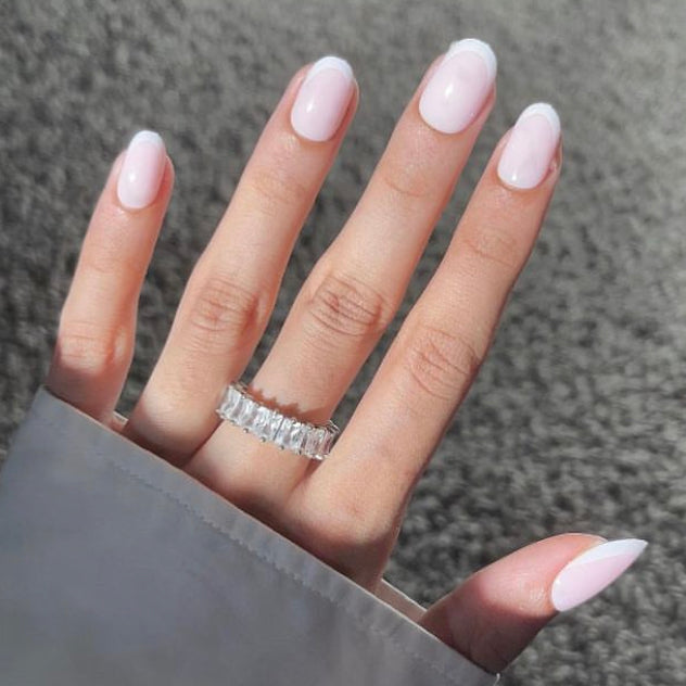 Pink Oval Press On Nail Kit