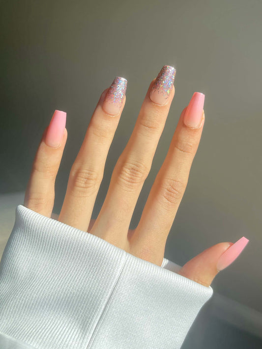 Pink Bling Press On Nail Kit