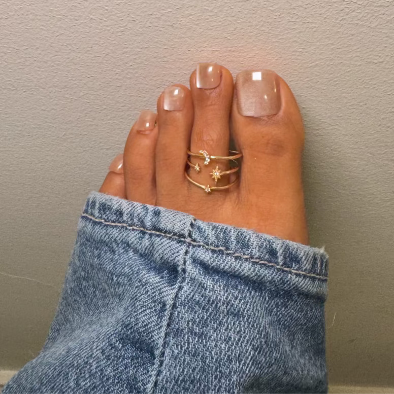 Champagne Toe Press On Nail Kit